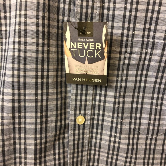 NWT Van Heusen Button Down Casual Shirt Blue Sz S - Picture 3 of 7